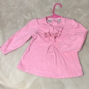 Miniwear Pink Long Sleeve Ruffled Tee - 36 months